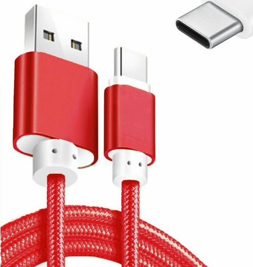 Chengxin Braided USB 2.0 Cable USB-C male - USB-A male Red 1.64m