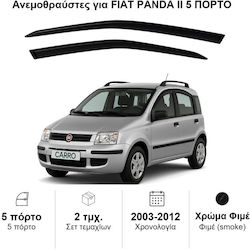 Heko Set Front Dark Fime Car Windbreakers For Fiat Panda II 5D 2003-2012 2 Pieces 15136