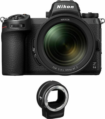 Nikon Mirrorless Φωτογραφική Μηχανή Z 6II Full Frame Kit (Z 24-70mm F4 S + FTZ Adapter) Black