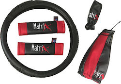Auto Gs Auto-Lenkradabdeckung Matrix Set Medium mit Durchmesser 38cm aus Kunstleder Rot