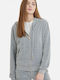 SugarFree Women's Hooded Velvet Cardigan Gray