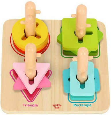 Tooky Toys Γεωμετρικά Σχήματα Στοίβαξης από Ξύλο για 24+ Μηνών