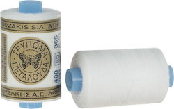 Πεταλούδα Thread Sewing Super Fil Art 404 Cotton in White color 365m For Ripping White