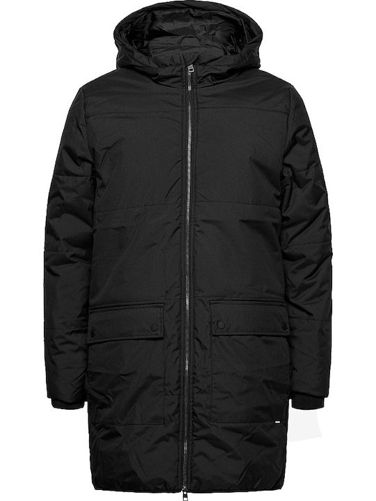 Solid Men's Winter Jacket Black -7990