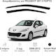 Heko Set of Windbreakers Front Car Dark Fime for Peugeot 207 3D 2006+ 2pcs