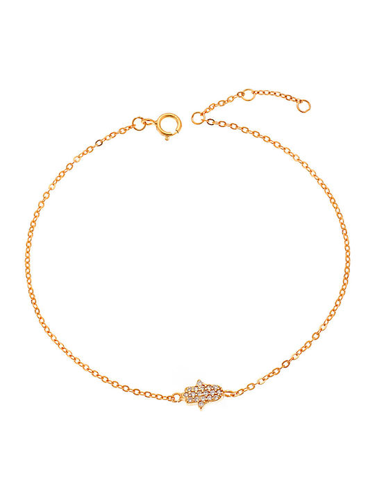 Senza Bracelet Chain made of Silver Gold Plated with Zircon SSR2277GD