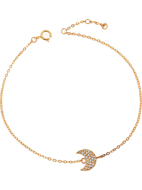 Senza Bracelet Chain made of Silver Gold Plated with Zircon SSR2281GD