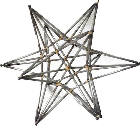 Artekko Weihnachtlicher Dekorativer Schreibtisch Stern Metallisch Gray 20x20x20cm 1Stück