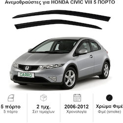 Heko Σετ Ανεμοθραύστες Μπροστινοί Σκούρο Φιμέ για Honda Civic 2τμχ 17130 Heko Σετ Ανεμοθραύστες Μπροστινοί Σκούρο Φιμέ για Honda Civic 2τμχ 17130