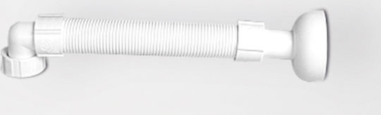 Ponte Giulio 130 Series Plastic Siphon Sink Flexible with Length 67.5cm White
