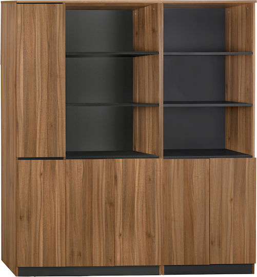 Ντουλάπα Γραφείου Supreme Ξύλινη Καρυδί 200x40x200cm