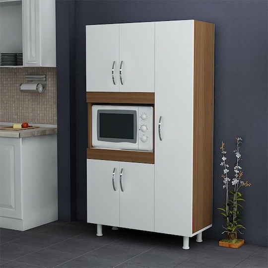 Επιδαπέδιο Ντουλάπι Defne 89x37.5x160cm Λευκό - Καρυδί Επιδαπέδιο Ντουλάπι Defne 89x37.5x160cm Λευκό - Καρυδί