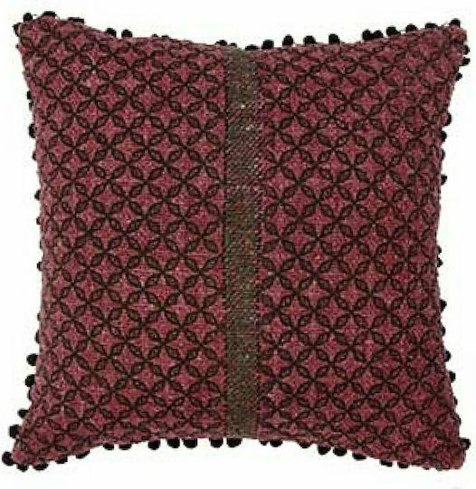Synchronia Възглавница За Диван Khadi От 100% Памук Бордо 45x45см