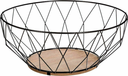 Secret de Gourmet Φρουτιέρα Μεταλλική Μαύρη 28x28εκ.