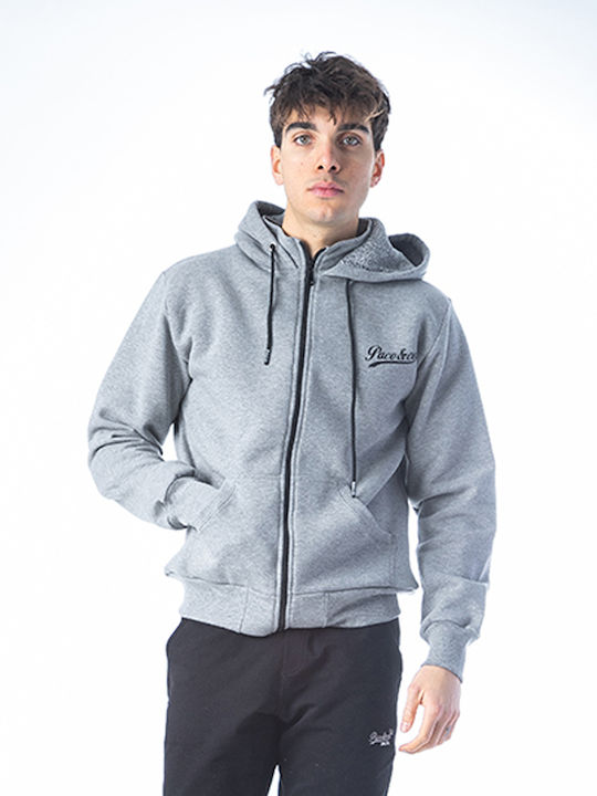 Sweatshirt für Herren mit Kapuze Hellgrau