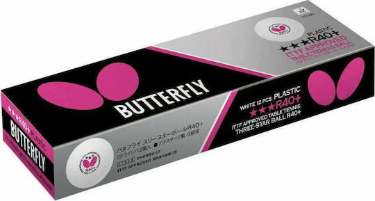 Butterfly R40+ Ping Pong Balls 3-Star 12pcs