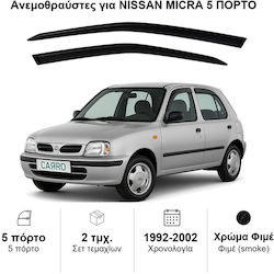Heko Σετ Ανεμοθραύστες Μπροστινοί Σκούρο Φιμέ για Nissan Micra 2τμχ