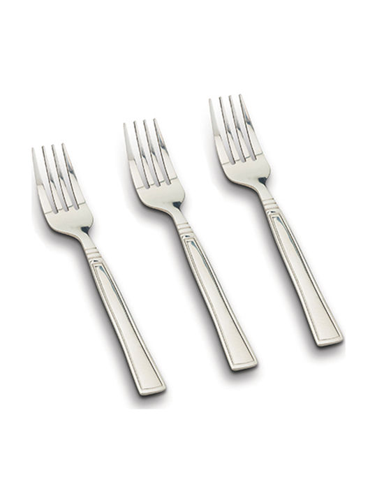 Nava Inox Fruit/Dessert Fork Set Silver Acer 14cm 3pcs