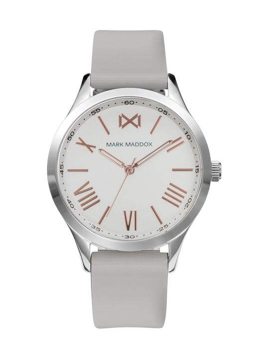 Mark Maddox Watch with Rubber Strap Silver MC7115-03