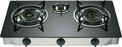 Proton GS03 Liquid Gas Countertop Triple Burner Black