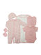 Just-Too-Cute Baby Set 5pcs, Bib, Cap, Bib, Bib, Bib Gloves "Pink Star" JTC-8771