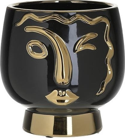 Inart Decorative Bowl Pedestal Black 20x20x21cm