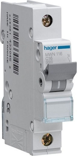 Hager Αυτόματη Ασφάλεια 25A Μονοπολική AC MWN125