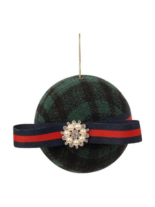 Lianos Christmas Fabric Ball Ornament Green 8x8cm