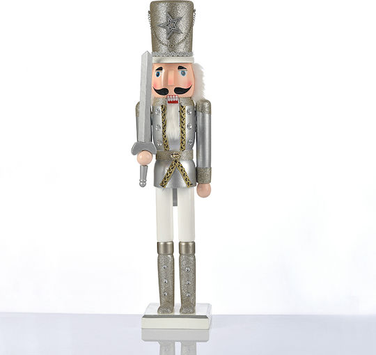 Aca Wooden Christmas Nutcracker 30cm Silver