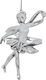 Hanging Ballerina Ornament Plastic Silver 8x12cm