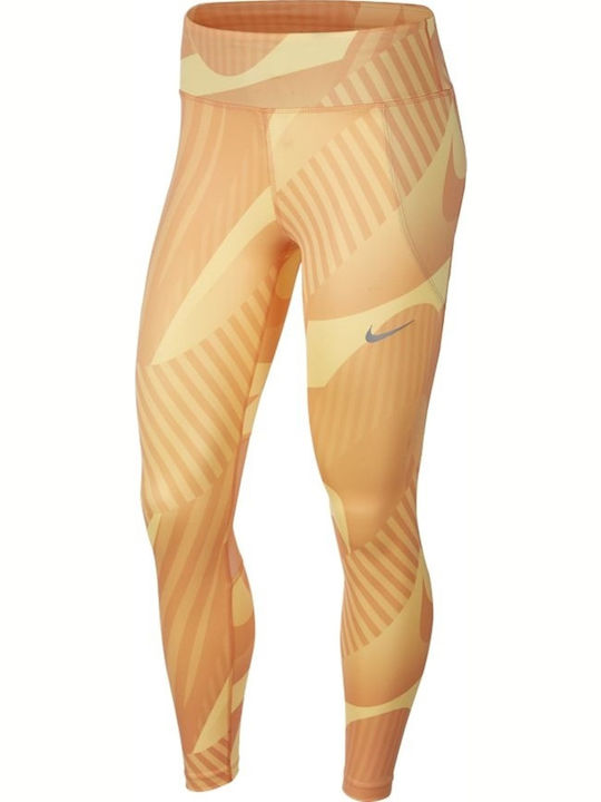 Dri-Fit Lauf Damen Gekürzte Leggings Gelb
