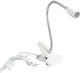 Office Lamp with Flexible Arm for Socket GU10 and Clip in White Color