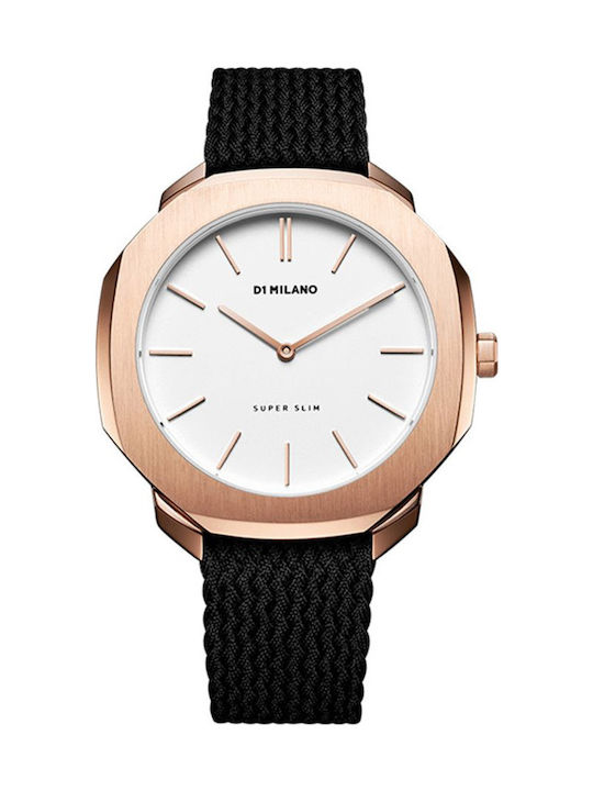 D1 Milano Super Slim Watch with Black Fabric Strap