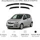 Heko Set of Windbreakers Front and Rear Car Dark Fime for Opel Agila 4pcs