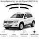 Heko Set of Windbreakers Front and Rear Car Dark Fime for Volkswagen Tiguan 4pcs