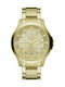 Armani Exchange Hampton Γυναικείο Ρολόι 46mm Μπαταρίας με Χρυσό Μεταλλικό Μπρασελέ
