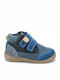 Leather Kids Boots with Velcro Blue
