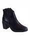 Pepe Menargues Leather Women's Ankle Boots with Medium Heel Black