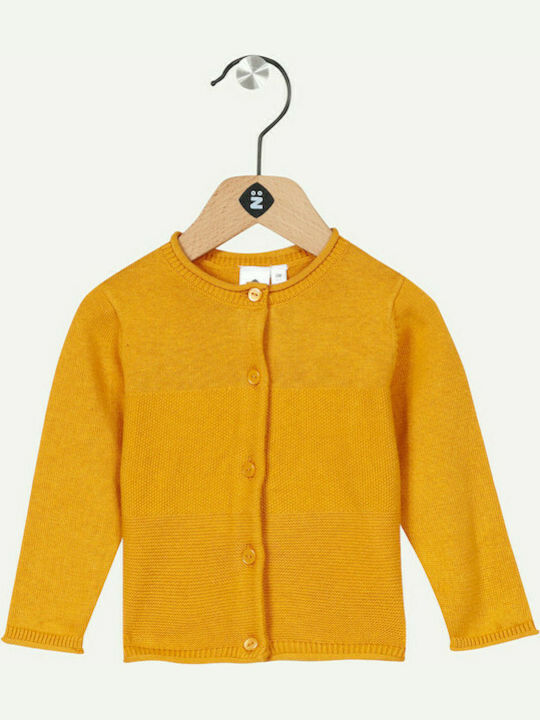 Z knitted mustard cardigan with buttons