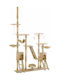 vidaXL Scratching Post Cat Trees Beige Ceiling 5 levels 147x35x250cm