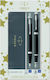Parker IM Duo Pen Set Ballpoint Medium with Fountain Pen Medium made of Steel Laque Black CT in a case