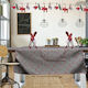 Das Home Christmas Tablecloth Runner Fabric Gray L140xW50cm 1pcs 42750140551