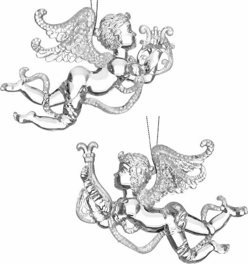 Set Ornaments Little Transparent Angels 12x8cm 2 Pieces Set Ornaments Little Transparent Angels 12x8cm 2 Pieces