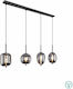 Globo Lighting Blacky Pendant Light Black Rail for 4 Bulbs E14, E.14 100x185x120cm
