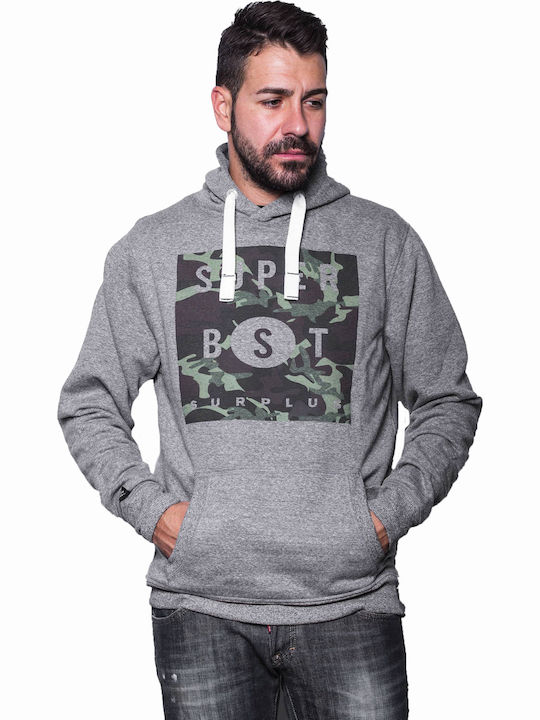 Biston Men's Sweatshirt with Hood and Pockets Gray