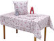 Viopros Set Christmas Tablecloths Fabric Pink 2pcs