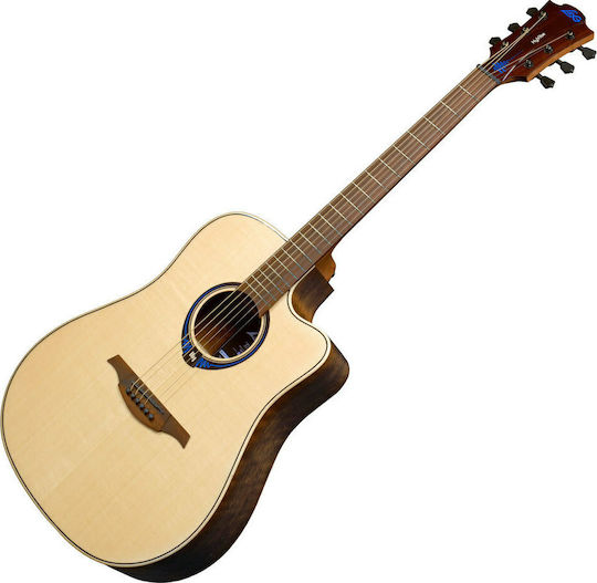 Lag Semi-Acoustic Guitar Tramontane HyVibe 20 Cutaway Natural