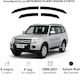 Heko Set of Windbreakers Front and Rear Car Dark Fime for Mitsubishi Pajero 4pcs