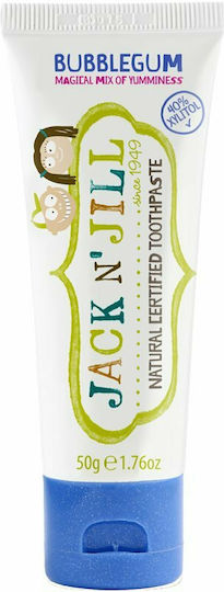 Jack n' Jill Baby Toothpaste for 6m+ with Bubblegum Flavor Fluoride-Free 50gr