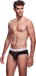 Envy Menswear Transparent Mesh Brief Slip Sexy pentru bărbați Negru